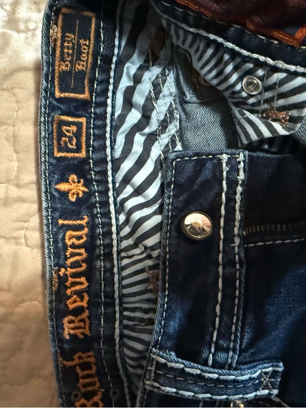 Rock Revival Vintage Wash Blue Bootcut Jeans - Picture 6 of 8
